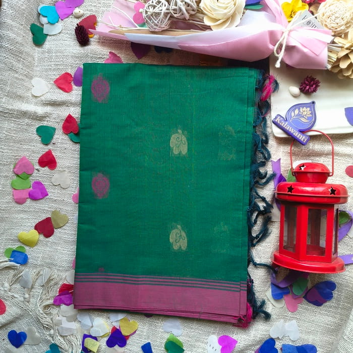 Chettinadu Cotton Saree with Blouse - Rich Teal green- No Zari- Small Borderoffice wear cotton saree-kerala-Chennai-Coimbatore-Andhra-Tamilnadu Chettinadu-Cotton-Saree-with-Blouse-Rich-Teal-green-No-Zari-Small-Borderoffice-wear-cotton-saree-kerala-Chennai-Coimbatore-Andhra-Tamilnadu