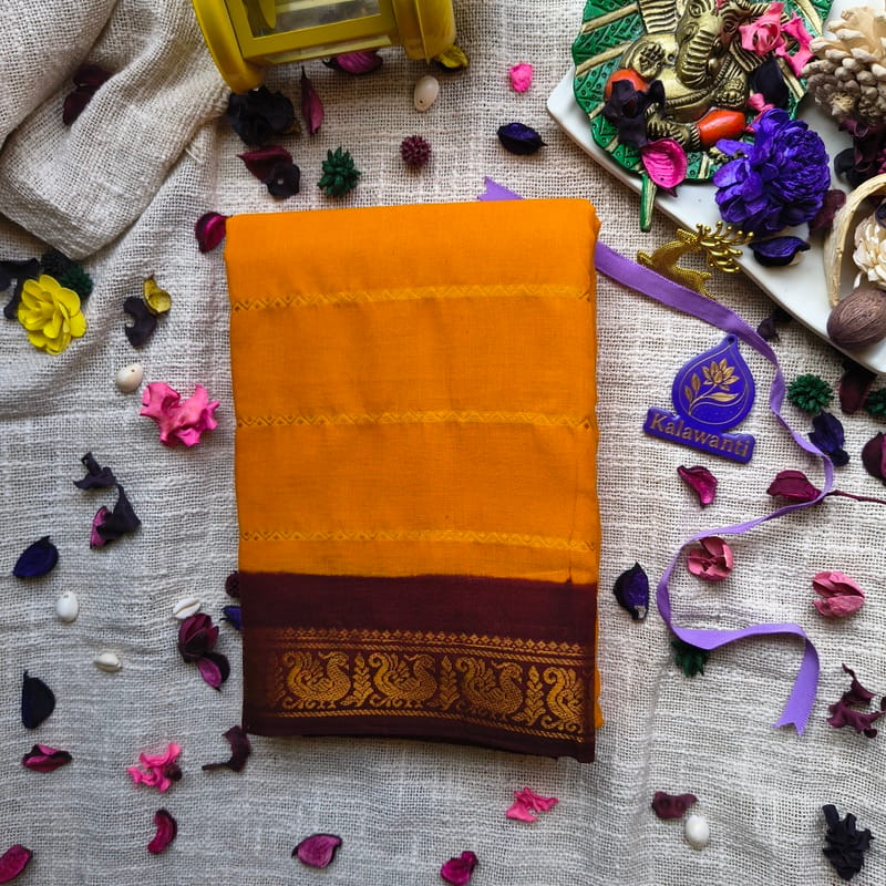 Sungudi-Cotton-Saree-–-Mustard-Yellow-with-Maroon-Border-chennai-pure-cotton-saree-for-sale-yellow-maroon-border-saree-chennai-kerala-karnataka-bangalore-cotton-saree