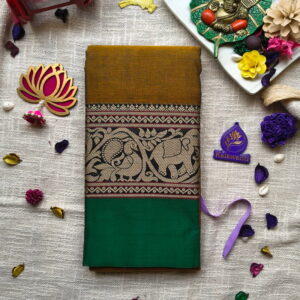 Dual-Tone-Mehandi-Tanvi-Thread-Border-Narayanpeth-Pure-Handloom-Cotton-saree-with-Running-blouse-piece-Chennai-Mumbai-Krishnagiri-Madurai-Vellore-salem-Narayanpet-pure-cotton