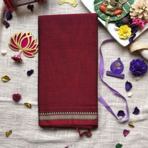 Maroon Narayanpet-Pure-Mercerised-cotton-Handloom-Saree-With-Running-Narayanpet-small-border-sarees-chennai-mumbai-bangalore-kerala-pune-mumbai-rotated