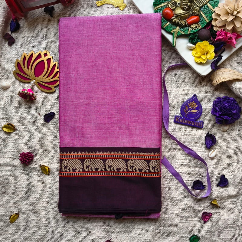 Pink Narayanpet 100 Pure Cotton Saree with Elephant Border and Running Blouse-nagarkoil-pudukottai-tanjore-chennai-kochi-palakad (1) Pink-Narayanpet-100-Pure-Cotton-Saree-with-Elephant-Border-and-Running-Blouse-nagarkoil-pudukottai-tanjore-chennai-kochi-palakad