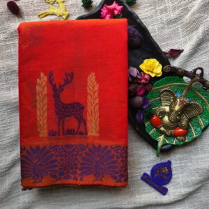 0-Count-Chettinadu-Cotton-Saree-with-Deer-Motif-Body-and-Floral-Deer-Design-Pallu-Chennai-Tamilnadu-Andhara-karnataka-kerala