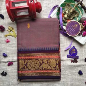80-Count-Kanchi-Cotton-Saree-–-Dusty-Mauve-with-Traditional-Zari-Border-Chennai-Tamilnadu-Andhara-karnataka-kerala