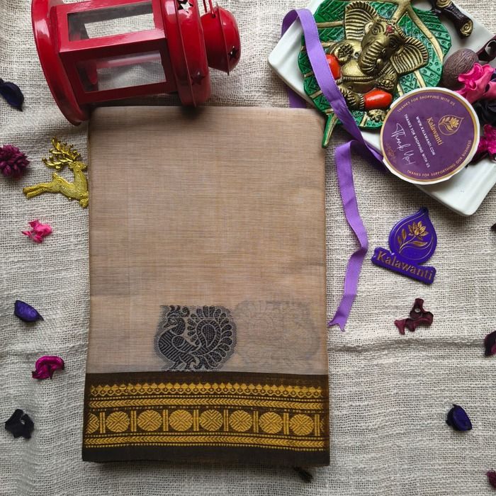 80-Count-Kanchi-Cotton-Saree-–-Sandal-Beige-with-Antique-Gold-Zari-Border-Chennai-Tamilnadu-Andhara-karnataka-kerala
