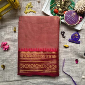 Pure-80-Count-Kanchi-Cotton-Saree-with-Dusty-Rose-Buttas-Rich-Zari-Border-Chennai-Tamilnadu-Andhara-karnataka-kerala