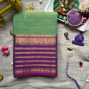 Pure-80-Count-Kanchi-Cotton-Saree-with-Parrot-Green-with-zari-Boarder-Floral-Vines-Traditional-Buttas-With-Blouse-Chennai-Tamilnadu-Andhara-karnataka-kerala