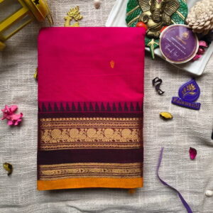 Pure-80-Count-Kanchi-Cotton-Saree-with-Zari-Border-Blouse-Chennai-Tamilnadu-Andhara-karnataka-kerala
